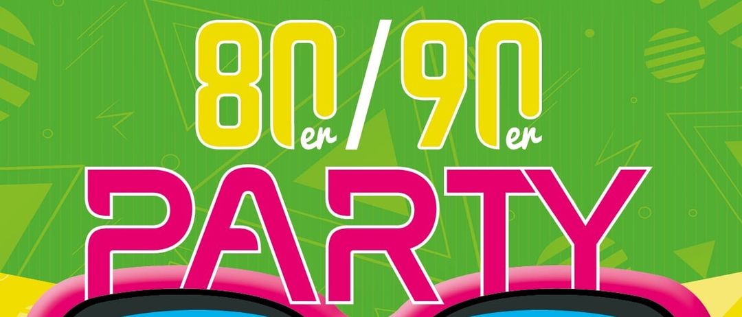 Plakat für eine 80er/90er Party am 11. November 2025. Beginn um 21:00 Uhr im Kulturheim Cafe Wendorf. Eintritt ab 20:30 Uhr, unter 16 Jahre frei.