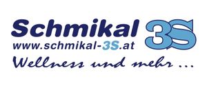 Das Logo für 'schmikal-3s.at' zeigt die Zahl '3' in Blau mit 'schmikal' in Blau und '3s.at' in Blau darunter. Der Hintergrund ist weiß.