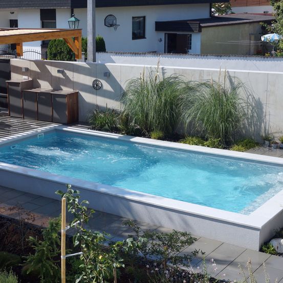 Schwimmbad Folie hellgrau