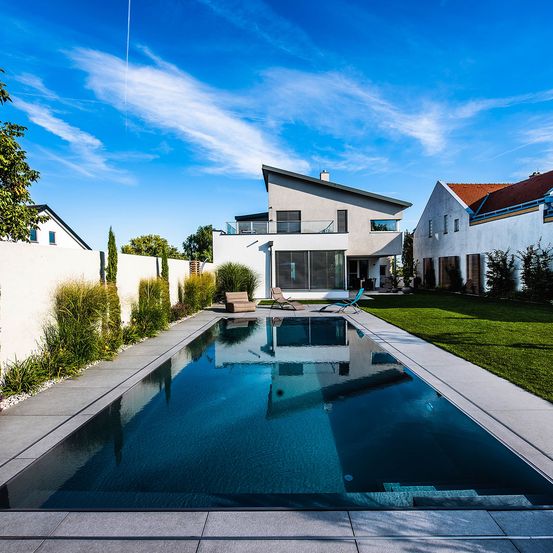 Überlaufschwimmbad Folie dunkelgrau