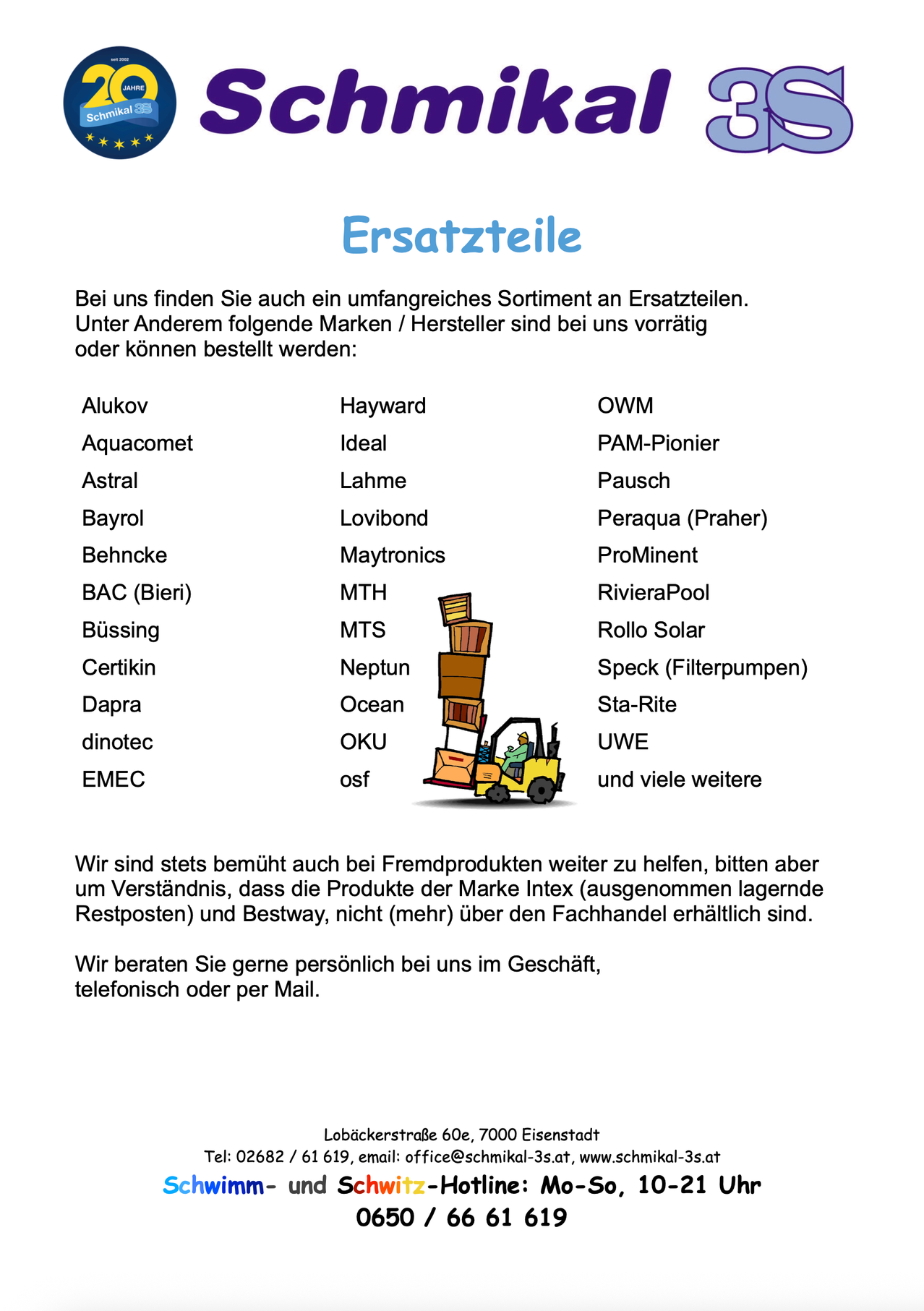 Schmikal 3S Ersatzteile