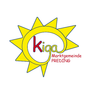 The image displays a vibrant sun with the words 'Kiqa Marktgemeinde Preding' inside it, in a circular design with yellow and red colors.