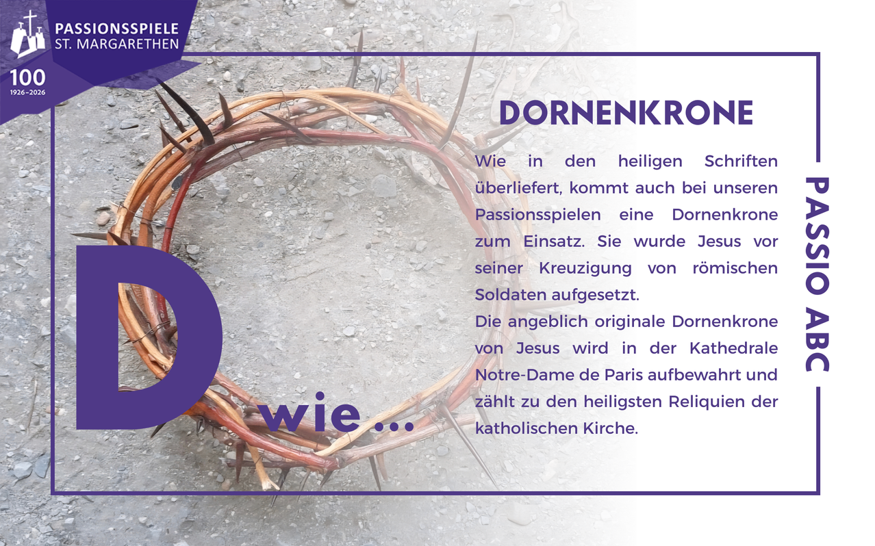 Eine Dornenkrone, die wahrscheinlich bei der Kreuzigung Jesu verwendet wurde, wird gezeigt. Sie soll die ursprüngliche Krone sein und wird in Notre-Dame de Paris aufbewahrt.