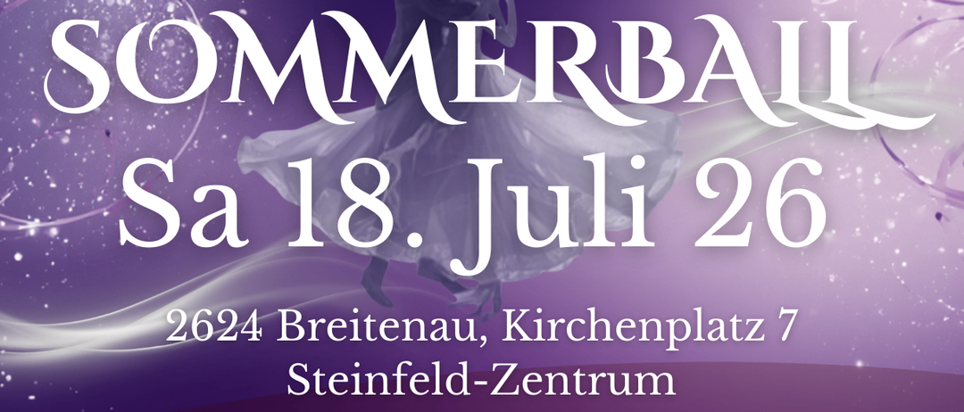 Erleben Sie am 18. Juli 2026 den Sommerball im Steinfeld-Zentrum. Silvana und Freunde spielen Live-Musik. Der Eintritt kostet 27 € und beginnt um 19:30 Uhr. Tickets erhältlich unter manaevents.at.