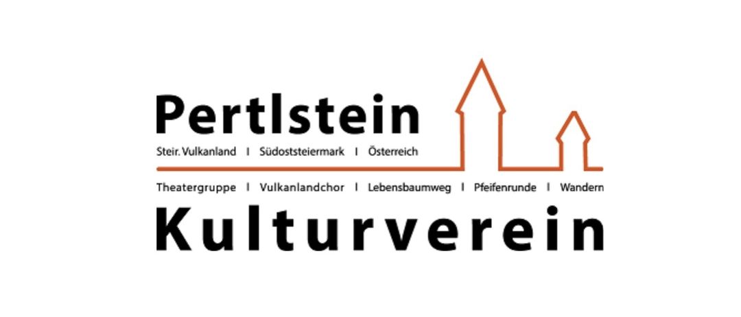 Das Logo für den Kulturverein repräsentiert Österreich mit Bereichen für Steiermark, Südsteiermark und Oststeiermark. Aktivitäten umfassen Gruppe, Vulkanlandchor, Lebensbaumweg und Pfeifenrunder.