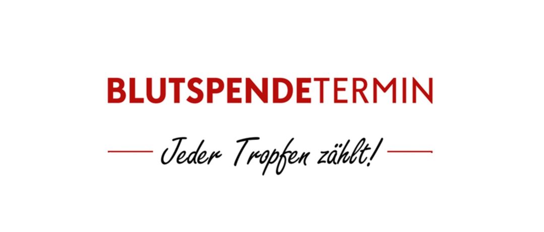 Roter Text auf weißem Hintergrund mit 'UTSPENDETERM' und 'Jeder Tropfen zahllt!'. 'Jeder Tropfen zahllt!' bedeutet auf Englisch 'Every drop counts!'.