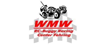 WMW RC-Buggy Racing Center in Fehringa mit einem Buggy-Logo und der Nummer 33 auf einem karierten Hintergrund.