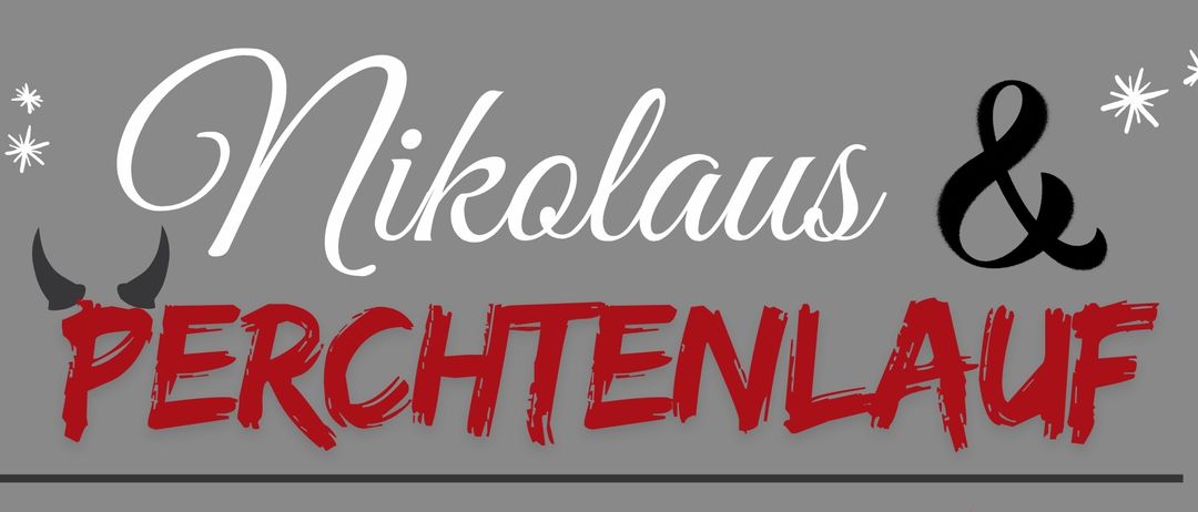 Plakat für das Perchtenaulauf-Event am 6. Dezember 2025 am Oggersheimer Platz. Nikolaus beginnt um 16:00 Uhr, gefolgt von dem Perchtenaulauf um 18:00 Uhr. Dein Nikolaussackerl kann in den teilnehmenden Geschäften personalisiert werden. Illustration eines Vogels mit Weihnachtsmütze und Geschenk.