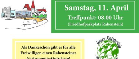 Plakat für eine Veranstaltung. Es lädt alle zur Frühjahrswanderung entlang Pielach und Bachufer ein. Der Treffpunkt ist am 11. April um 8:00 Uhr am Friedhofsparkplatz Rabenstein.