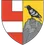 Rabenstein an der Pielach-Logo. Ein Wappen zeigt einen schwarzen Vogel auf einem Felsen. Der Schild ist in rote, weiße und gelbe Abschnitte unterteilt.