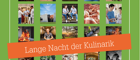 Ein Poster mit verschiedenen Fotos und dem Titel Lange Nacht der Kulinarik. Die Veranstaltung ist am Samstag, 21. März 2026, von 18 bis 24 Uhr.