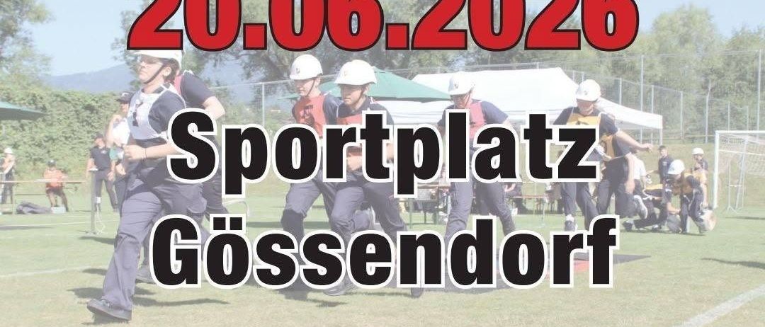 Plakat für eine Sportveranstaltung am 20.06.2026. Teilnehmer in Sportkleidung stehen auf einem Feld. Veranstaltungsdetails umfassen Eröffnung um 09:00 und Abschluss um 16:30 Uhr.