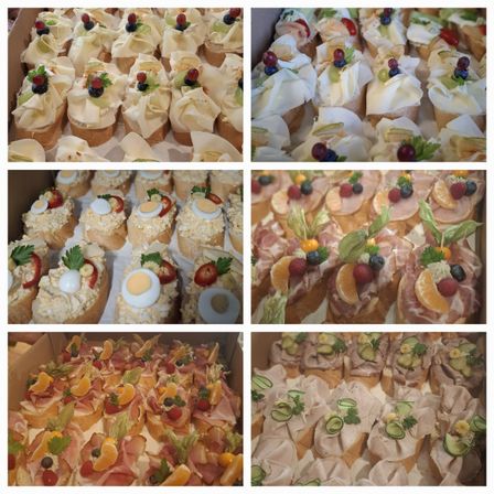 Bild enthält, Food, Icing, Meal, Cafeteria, Restaurant, Lunch, Collage, Pastry, Egg, Sweets