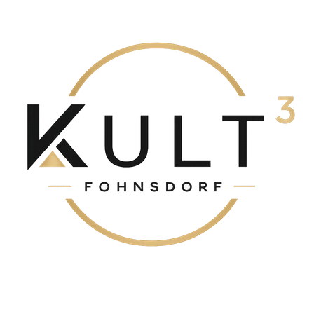 Schwarzer Hintergrund mit dem goldenen Wort 'KULT' und der Nummer 3 in einem goldenen Kreis, mit 'FOHNSDORF' darunter in weiß.