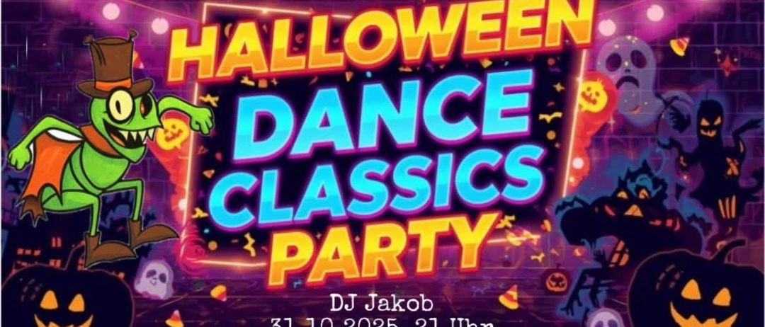 Halloween Dance Classics Party im Schloss Wolkersdorf am 31.10.2025 um 21 Uhr. Präsentiert von DJ Jakob. Ticketpreise 9 EUR/20 EUR.