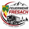 The logo for the Fresach Fire Department features a truck, mountains, and a church, with the text 'FEUERWEHR FRESACH SEIT 1900' and 'RETTEN, LOESCHE, BERGEN, SCHUEZEN'.
