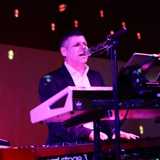 Bild enthält, Adult, Male, Man, Person, Concert, Music, Musician, Performer, Playing Keyboards, Face