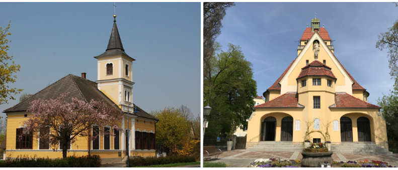 Bild enthält, Building, Spire, Bell Tower, Clock Tower, Housing, Villa, Bench, Person, Cathedral, Monastery