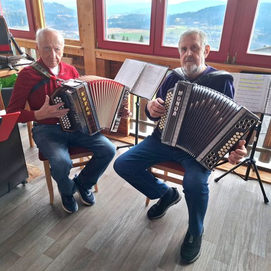 Bild enthält, Adult, Male, Man, Person, Musical Instrument, Jeans, Pants, Face, Shoe, Accordion