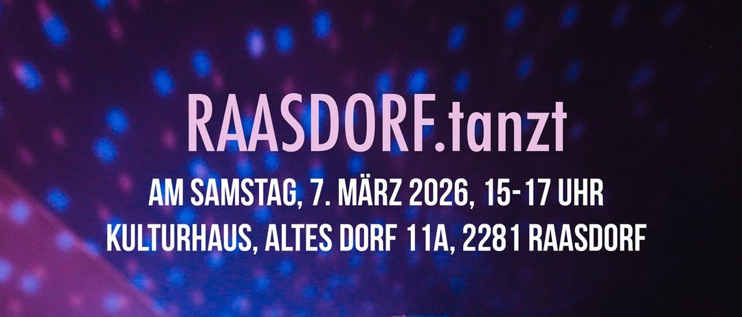 Plakat für eine Familiendisco in Raasdorf am 7. März 2026, von 15-17 Uhr im Kulturhaus. Zeigt eine Discokugel, einen QR-Code und bunten Text.