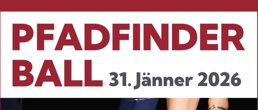 Ein Veranstaltungsplakat für den Padfinder Ball mit einer Discokugel, Schuhen und der Musikband The Black Beans. Die Veranstaltung findet am 31. Januar 2026 um 20:00 Uhr statt. Die Tickets kosten 16 Euro für Kinder und 19 Euro für Erwachsene.