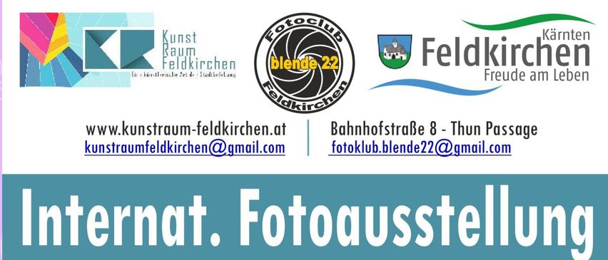 Der Feldkirchener Fotoclub ,Blende 22“, unter der Leitung von Obmann Alfred Glanzer, lädt gemeinsam mit Fotofreunden des Triester Fotoclubs „Roiano per Tutti“ sowie der Feldkirchener Partnerstadt Bamberg zu einer internationalen Fotoausstellung in den KunstRaum Feldkirchen ein. Ein besonderes Highlight wird die Prämierung der besten Fotos sein, die im Rahmen der Ausstellung vorgenommen wird.