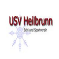 Das Logo von USV Heilbrunn zeigt eine stilisierte Schneeflocke mit dem Text 'USV Heilbrunn' in Rot und 'Schi und Sportverein' in Blau.