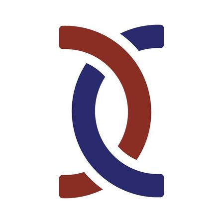 Ein Logo mit zwei sich überschneidenden Kreisen, einer in Blau und einer in Rot, die einen stilisierten Buchstaben 'C' auf weißem Hintergrund bilden.