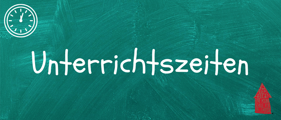 Das Wort 'terrichtszeit' in Weiß auf einem grünen Tafelhintergrund geschrieben.