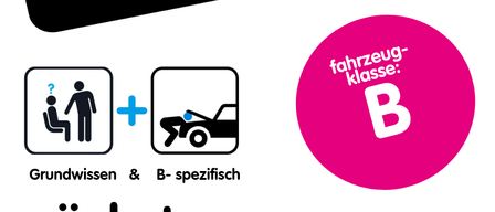 Eine Werbung für einen Vormittags-Intensivkurs am 17. August. Es enthält einen Zeitplan, ein Fahrzeugsymbol und ein Klassen-B-Fahrzeugsymbol.