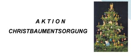 Das Bild zeigt einen Flyer für eine Weihnachtsbaumsammelaktion in Kaisersdorf. Es erwähnt eine kostenlose Abholung von Weihnachtsbäumen am 10. Januar 2026 von 09:00 bis 11:00 Uhr. Die Bäume werden von den Häusern der Bewohner entfernt und auf der Mülldeponie entsorgt.