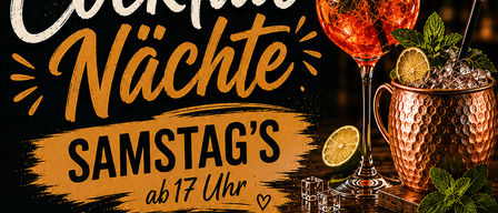 Cocktail Nächte im Bergwerk 38 samstags. Termine: 04.07, 11.07, 25.07, 01.08. Kreative Cocktails, gute Leute und chillige Atmosphäre.