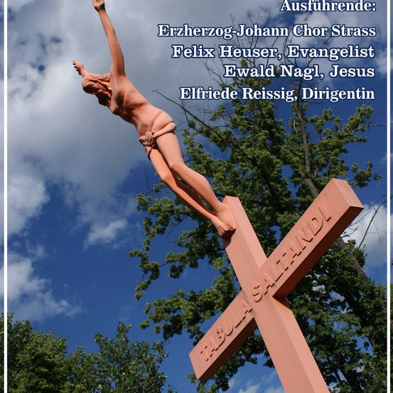 Bild enthält, Cross, Symbol, Advertisement, Poster, Adult, Female, Person, Woman