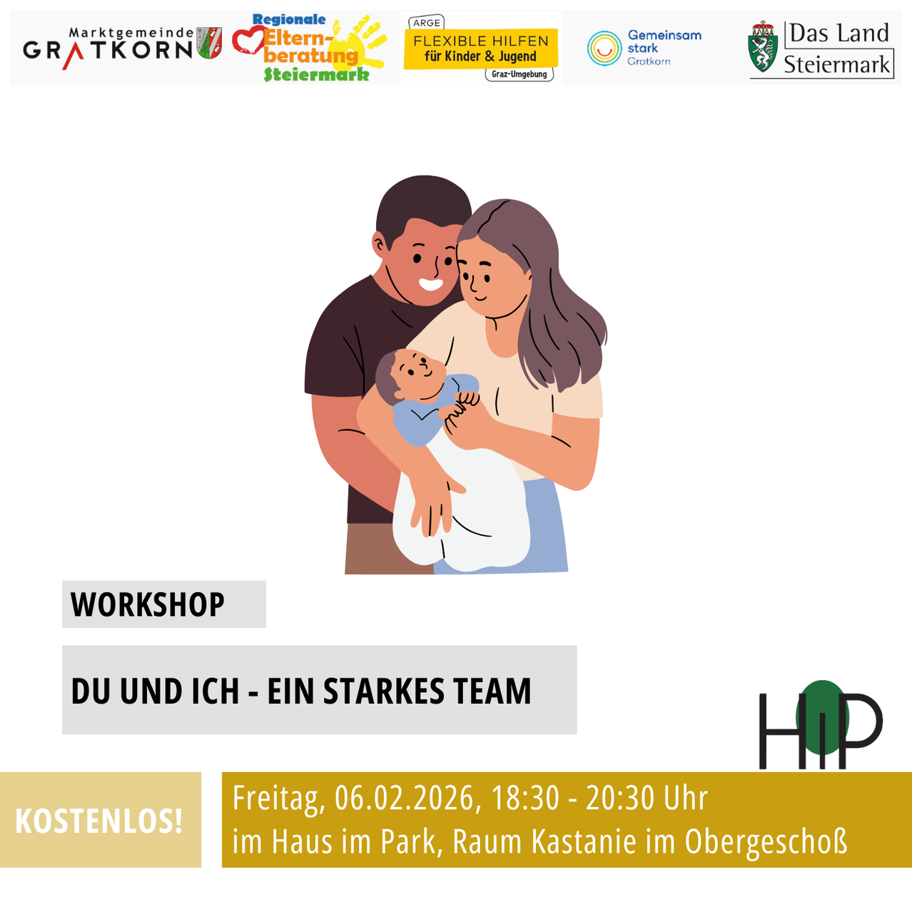 Workshop 'Du und ich - Ein starkes Team' am 06.02.2026, 18:30 - 20:30 Uhr im Haus im Park, Raum Kastanie im Obergeschoss, kostenlos.