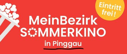 Plakat für ein Sommerkino-Event in Pinggau. Der Film ist 'Die rechte und die linke Hand des Teufels'. Es wird am 17.07.2025 um 21:00 Uhr gezeigt. Ort: Badesee Pinggau. Der Film ist eine Komödie mit einer Laufzeit von 110 Minuten.