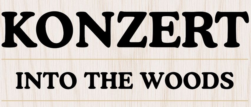 Plakat für das Trachtenkapellle Sieding Konzert Into the Woods am 22.03.26 um 15:30 im Pfarrsaal Ternitz. Clara Thiede und Christoph Schauer führen, moderiert von Karl Polzelbauer.