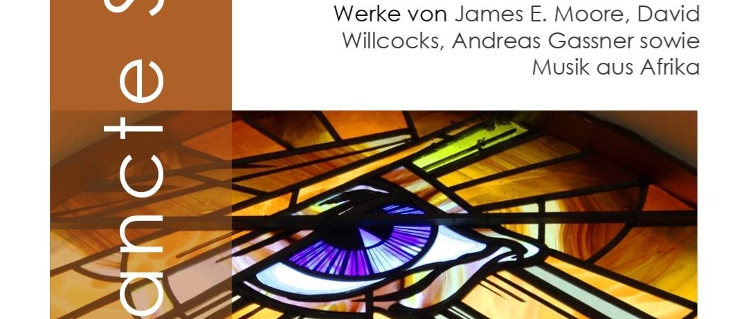 Plakat für eine Veranstaltung mit dem Titel 'Sancte Spirit', das ein Bild einer Fensterscheibe mit einem Auge und Vögeln zeigt, geplant für Sonntag, 24. März 2020, um 19.00 Uhr in der Pfarrkirche Bischofshofen.