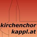 Ein rotes und orangefarbenes abstraktes Design mit einer dreieckigen Form in der Mitte und dem Text 'kirchenchor kappL.at' in weißer Schrift.
