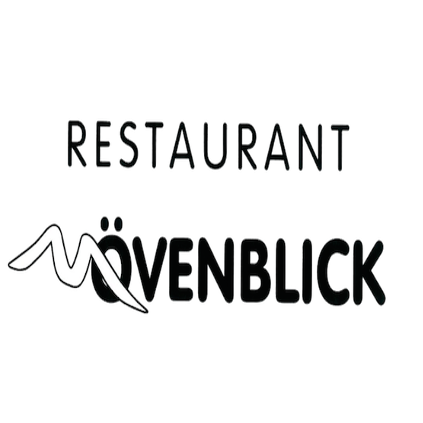 Das Bild zeigt das Logo eines Restaurants namens 'Restaurant Mövenblick.' Das Logo besteht aus dem Wort 'Restaurant' in großen, fetten schwarzen Buchstaben und dem Namen 'Mövenblick' in kleinerem, stilisiertem Schriftsatz darunter. Das Design ist schlicht und elegant, mit einem sauberen weißen Hintergrund.