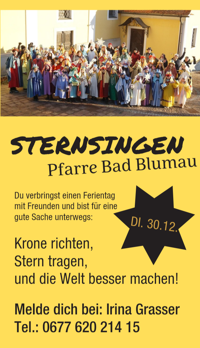 A poster invites you to spend a holiday with friends, aiming for a good cause: directing crowns, carrying stars, and making the world better!