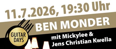 Ben Monder Gitar Days am 11.7.2026 mit Mickylee & Jens Christian Kwella