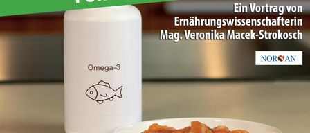 Erfahren Sie, wie Omega-3-Fettsäuren und eine entzündungshemmende Ernährung Denken, Gefäße und Stoffwechsel positiv beeinflussen. Vortrag von Ernährungswissenschaftlerin Mag. Veronika Macek-Strokosch am 25.06.2026, 18:30 Uhr. Die Teilnahme ist kostenlos, keine Anmeldung erforderlich!