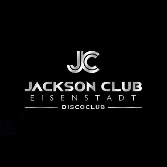 Der Jackson Club in Eisenstadt ist ein Discoclub mit einem eleganten Logo, das die Buchstaben JC und Jackson Club in Weiß zeigt.