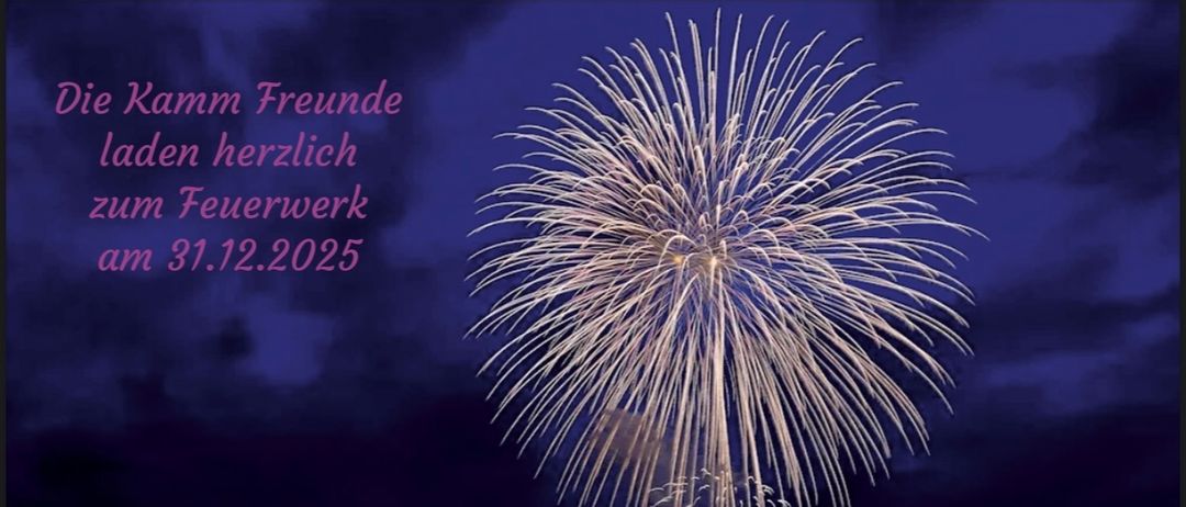 Ein Feuerwerk am Nachthimmel. Der Plakattext lautet 'Eintritt frei' und erwähnt den Termin 31.12.2025. Präsentiert von Gröbming.