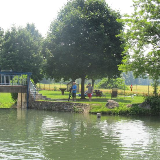 Nature, Outdoors, Scenery, Canal, Water, Pond, Person, Handbag, Hat, Grass