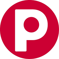 Ein roter Kreis mit einem weißen Buchstaben P in der Mitte.