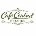 Das Logo des Cafe Central wird in Grün mit dekorativen Elementen auf weißem Hintergrund angezeigt. Der Text 'Cafe Central' ist in einer fetten, eleganten Schrift, mit 'VON' und 'TAKITOS' darunter in kleinerer Schrift.