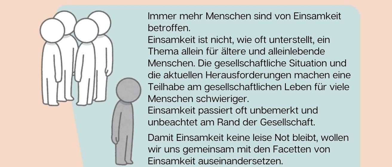 Ein Poster für eine Veranstaltung über Einsamkeit mit Details zu ihrer Bedeutung und Ursachen. Die Veranstaltung wird vom Caritas Forum am 24. Juni 2026 um 19:00 im Begegnungshaus Eisenstadt veranstaltet.