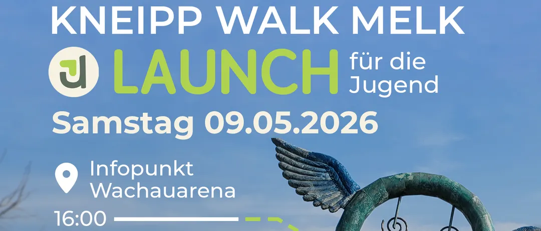 Launch für die Jugend am 09.05.2026. Treffpunkt Wachauarena um 16:00 Uhr. Veranstaltung endet um 22:00 Uhr im Park bei der Station. Kostenlose Getränke (Spritzer, Bier & Kräutercocktails).