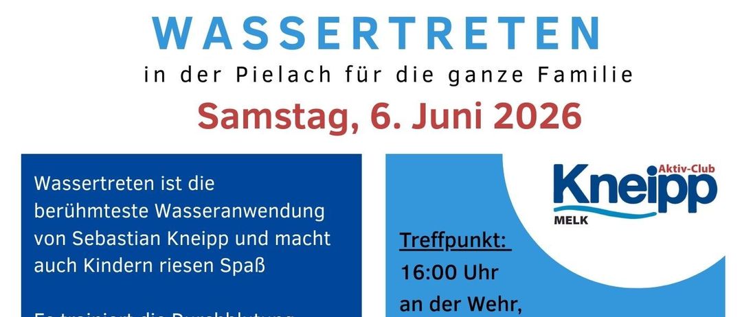 Wassertreten ist die berühmte Wasseranwendung von Sebastian Kneipp und macht auch Kindern großen Spaß. Es trainiert die Durchblutung, stärkt das Immunsystem und stärkt die Kraft. Der Körper kann sich besser gegen Bakterien und Viren verteidigen.
